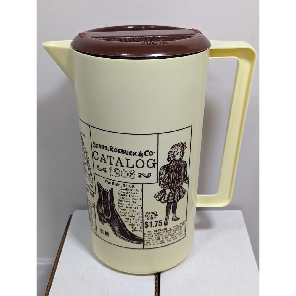 Vintage Montgomery Ward Plastic Drink Pitcher 2 Qt 1970s Retro Advertising